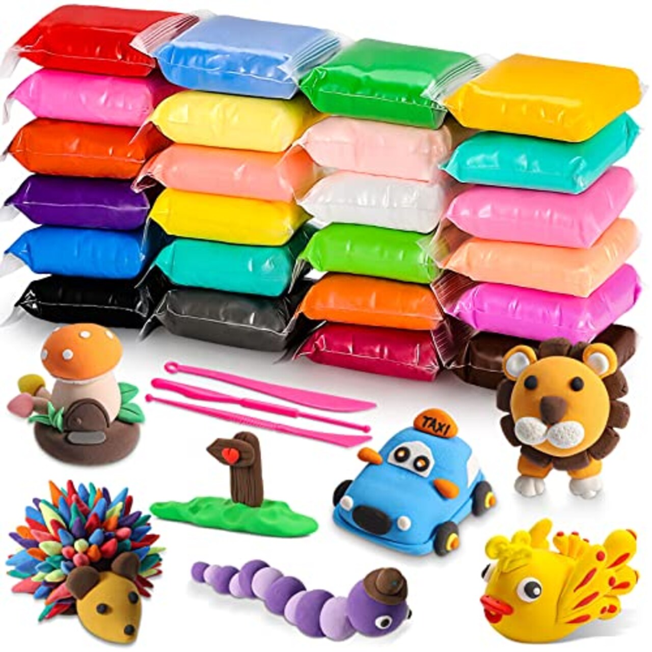 24 Colors Modeling Clay Kit - Air Dry Ultra Light Clay, Safe & Non-Toxic, Great Gift for Kids.